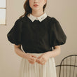 Load image into Gallery viewer, バイカラーボリュームハーフブラウス