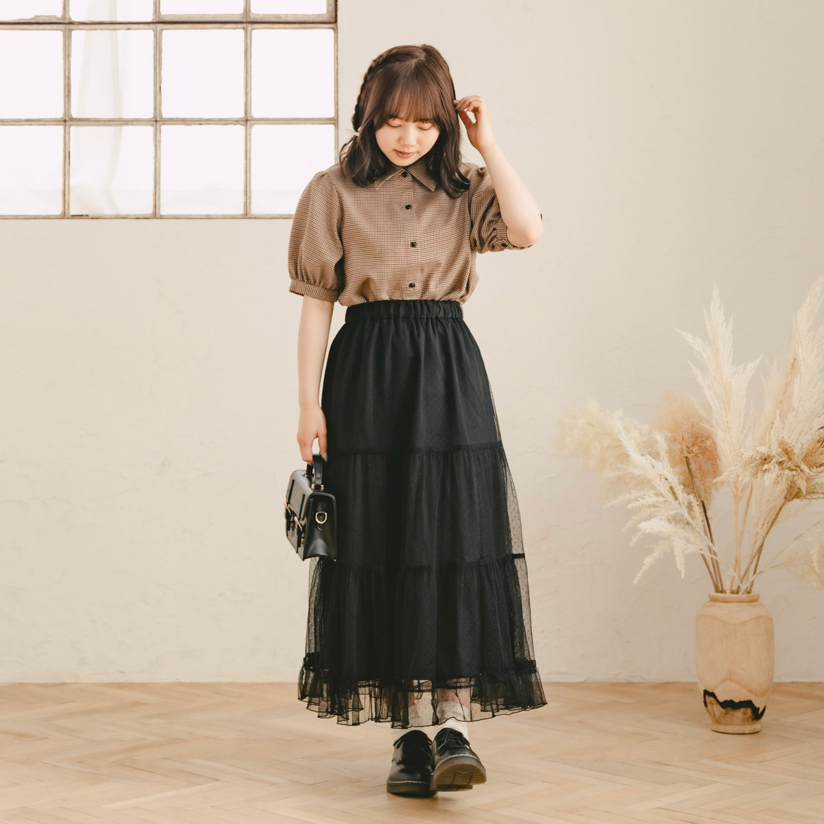 ドットチュールティアードスカート – amr 