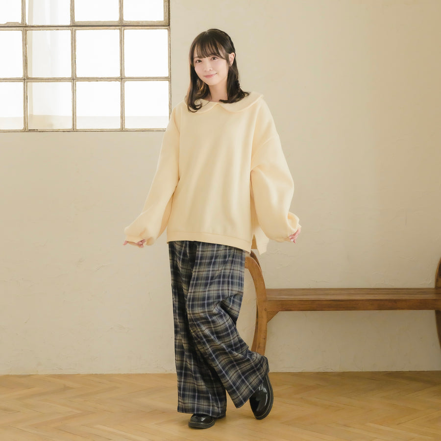 チェックストレートパンツ