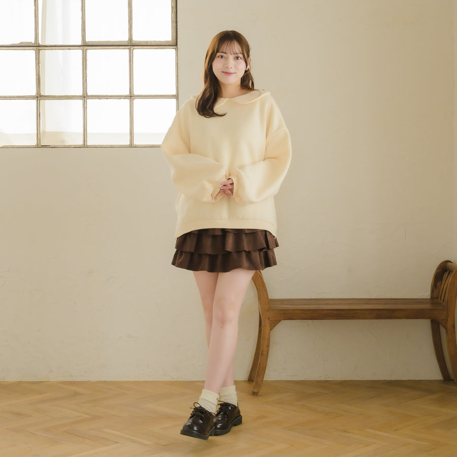 スエードティアードミニスカート