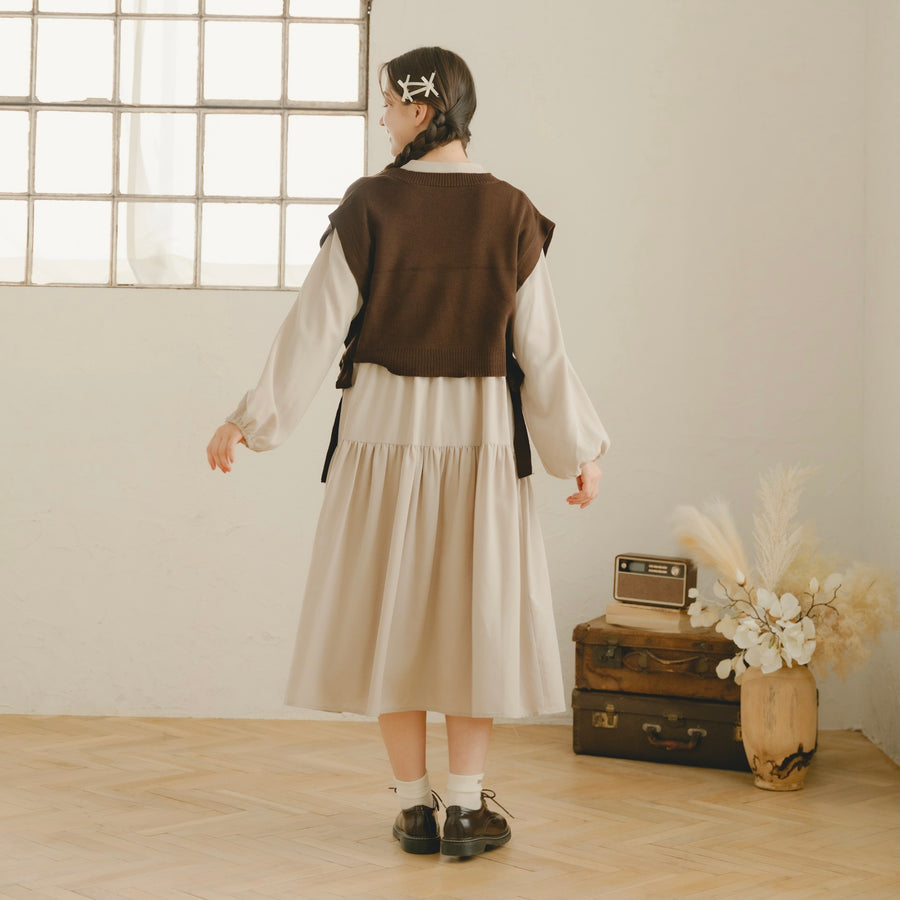 サイドリボンニットベスト