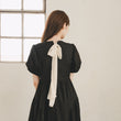 Load image into Gallery viewer, パフスリーブリボンワンピース
