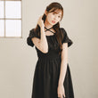Load image into Gallery viewer, バックリボンバルーンスリーブワンピース
