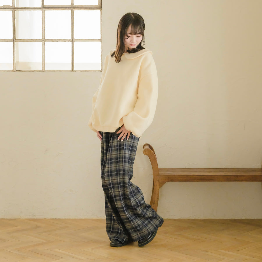 チェックストレートパンツ