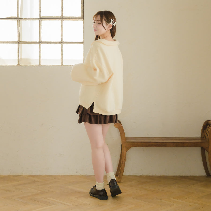 スエードティアードミニスカート