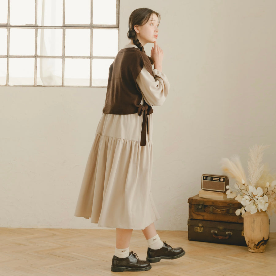サイドリボンニットベスト