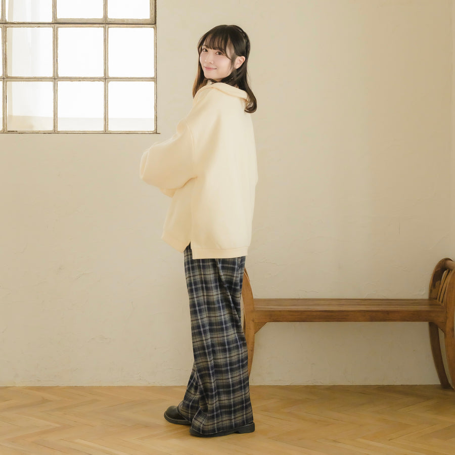 チェックストレートパンツ