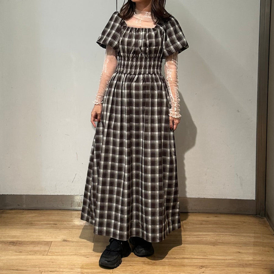 バックリボンバルーンスリーブワンピース