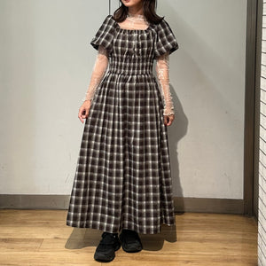 バックリボンバルーンスリーブワンピース