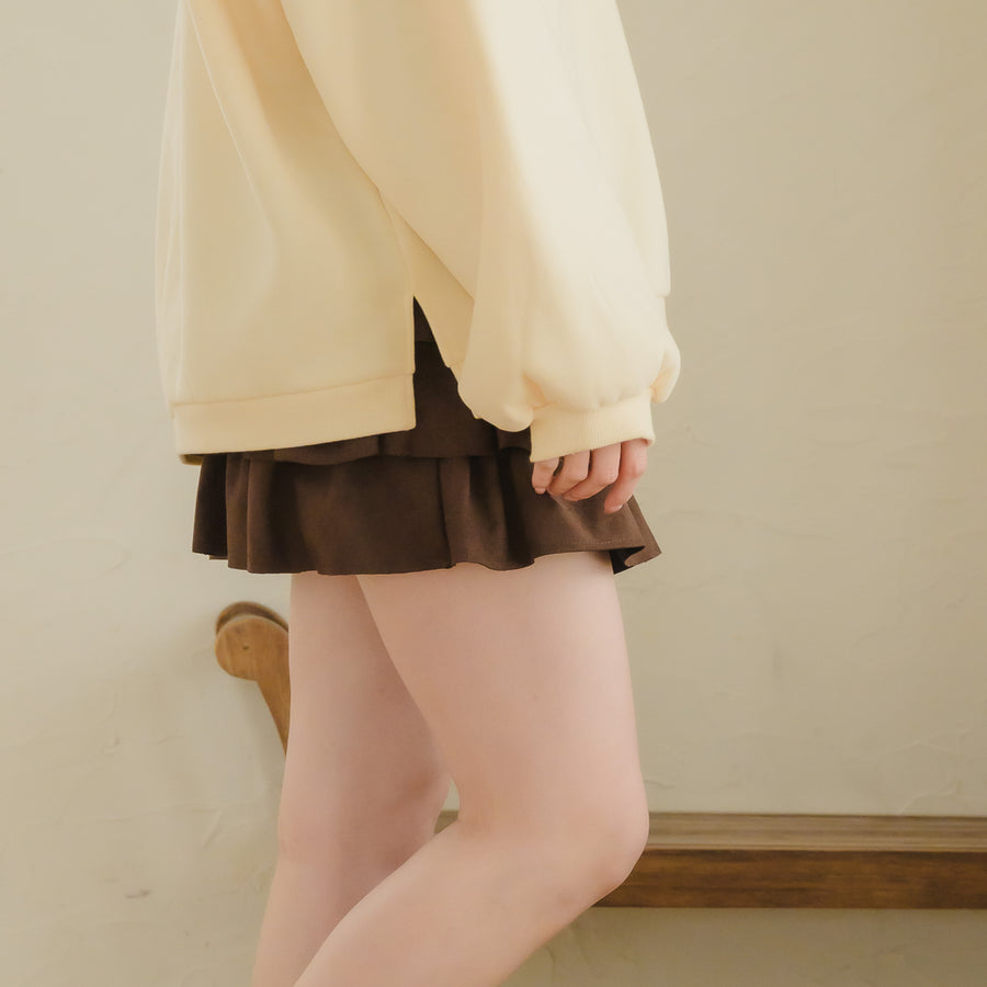 スエードティアードミニスカート