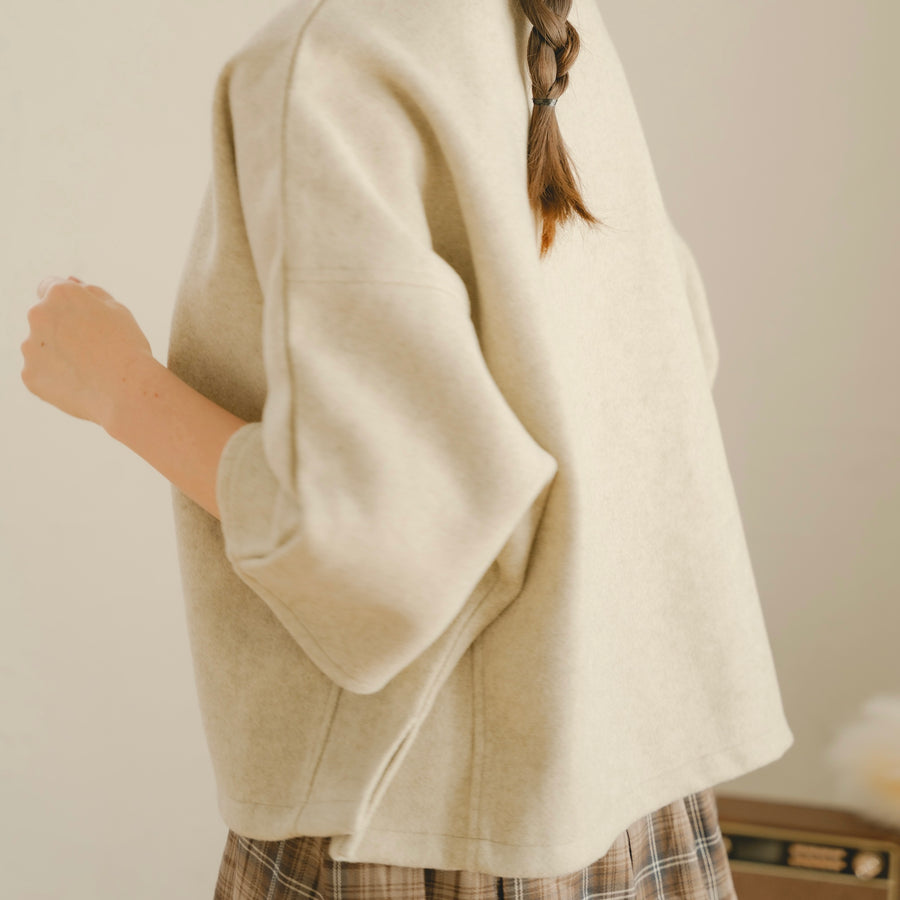 フェイクウールポロシャツ