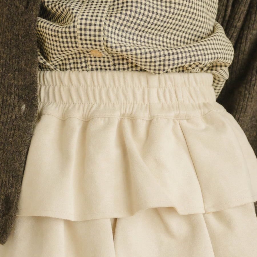 スエードティアードミニスカート