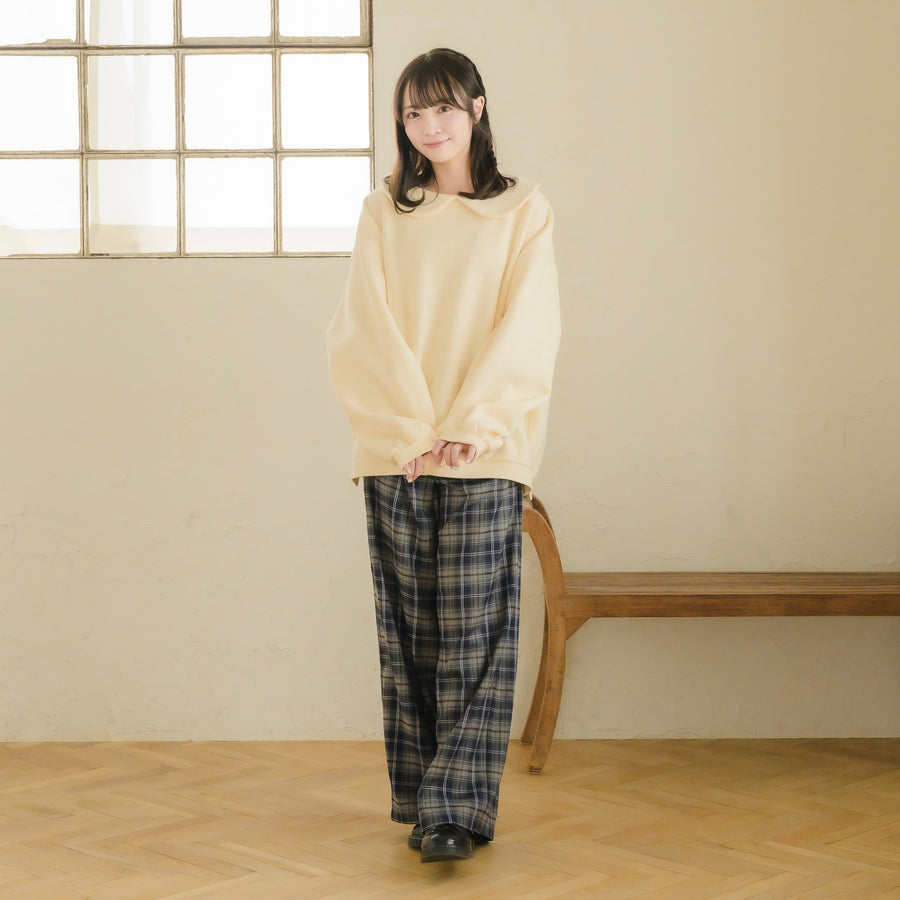 チェックストレートパンツ