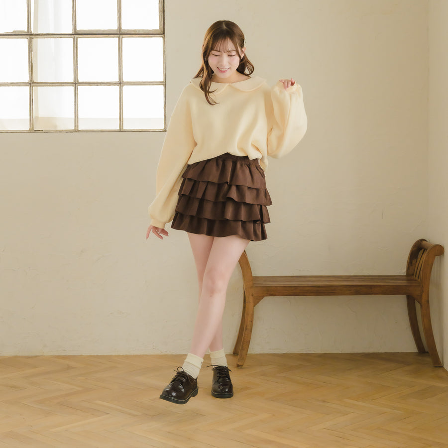 スエードティアードミニスカート