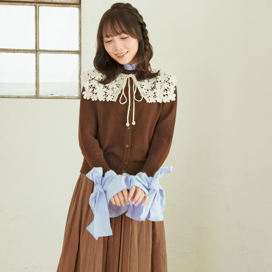 リボンシャツカーディガン