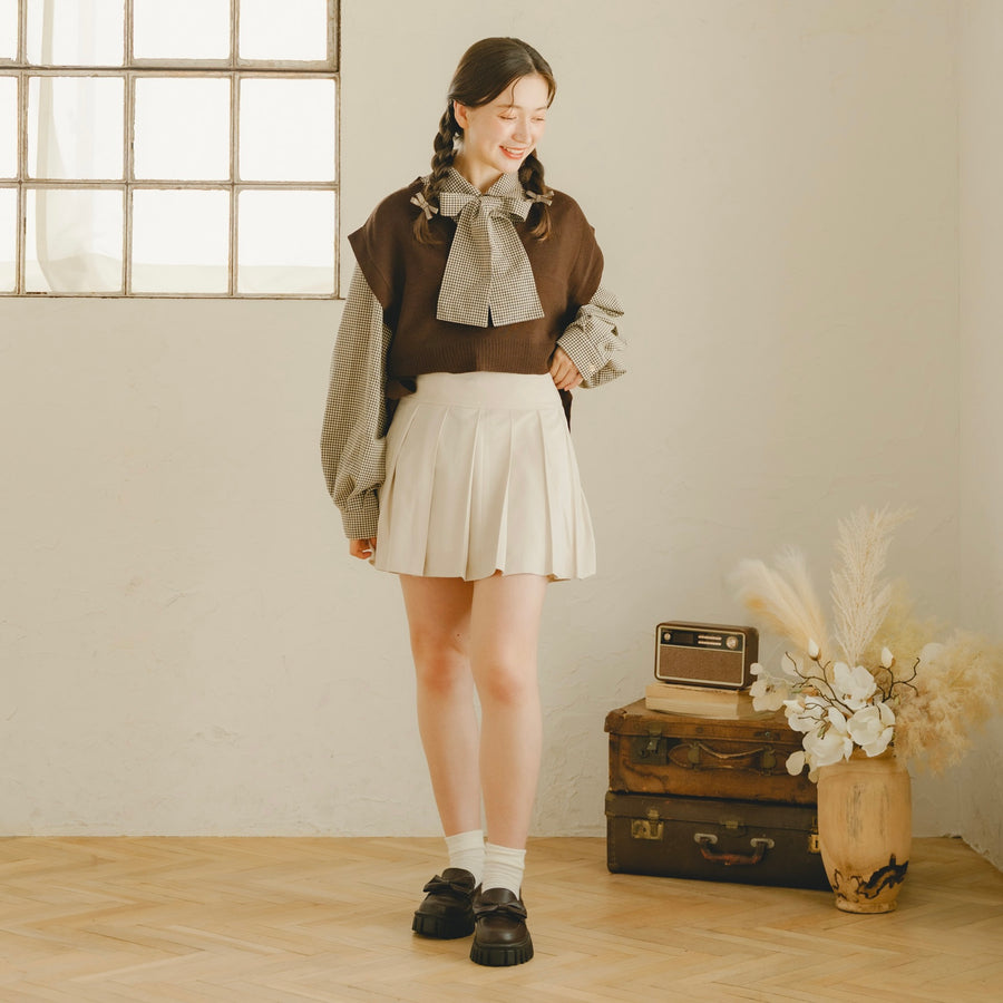 サイドリボンニットベスト