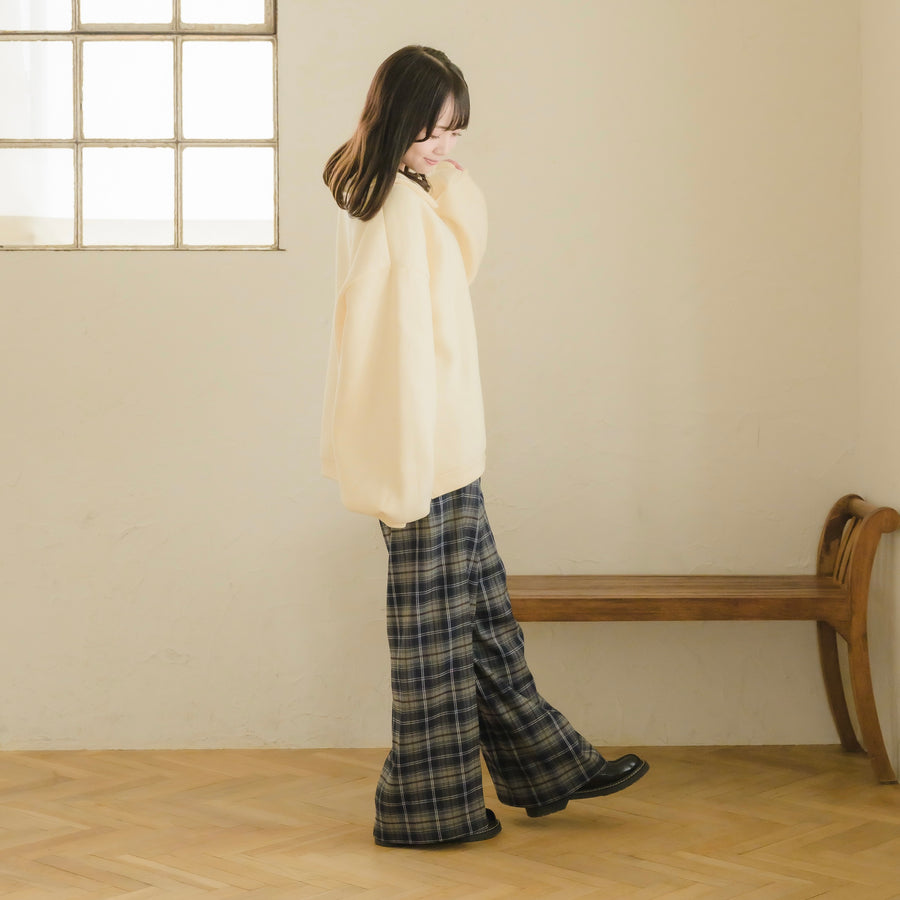 チェックストレートパンツ