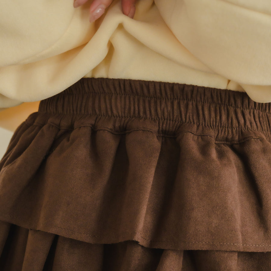 スエードティアードミニスカート