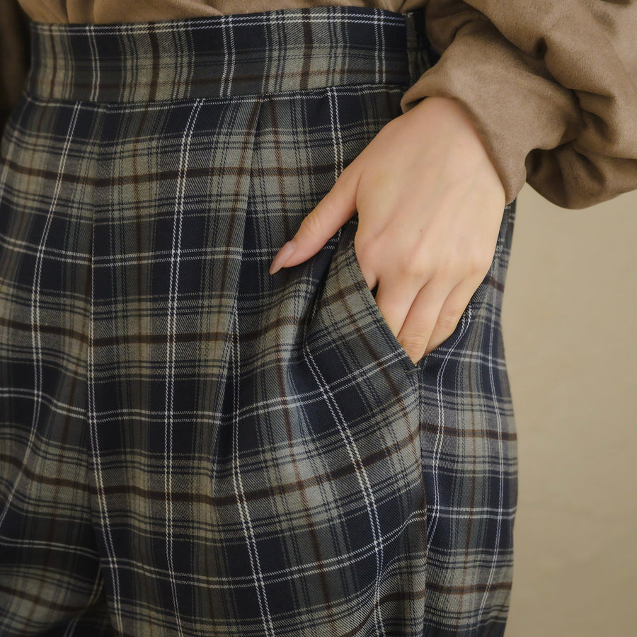 チェックストレートパンツ