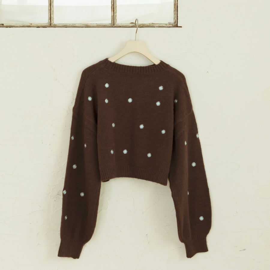 フラワー刺繍スウェット