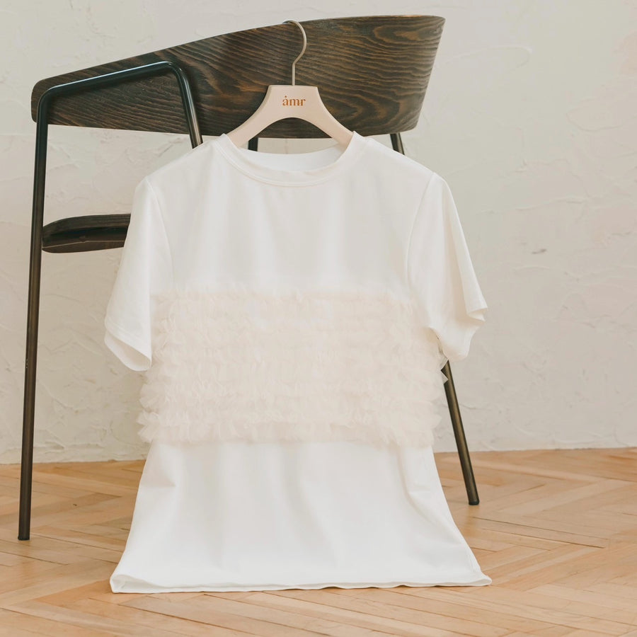 チュールフリルTシャツ