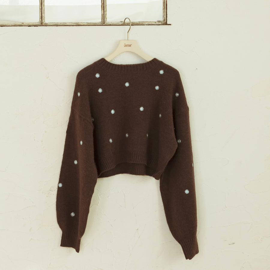 フラワー刺繍スウェット