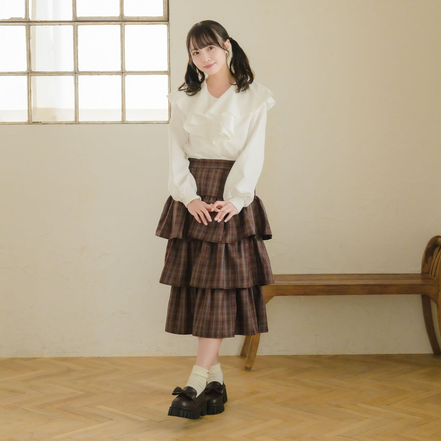 チェックティアードスカート