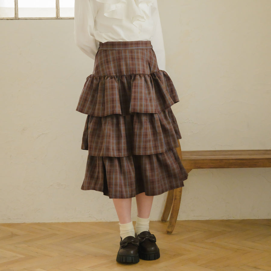 チェックティアードスカート