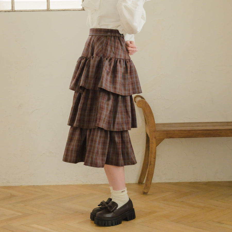 チェックティアードスカート
