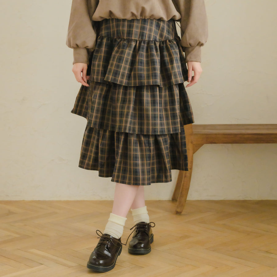 チェックティアードスカート