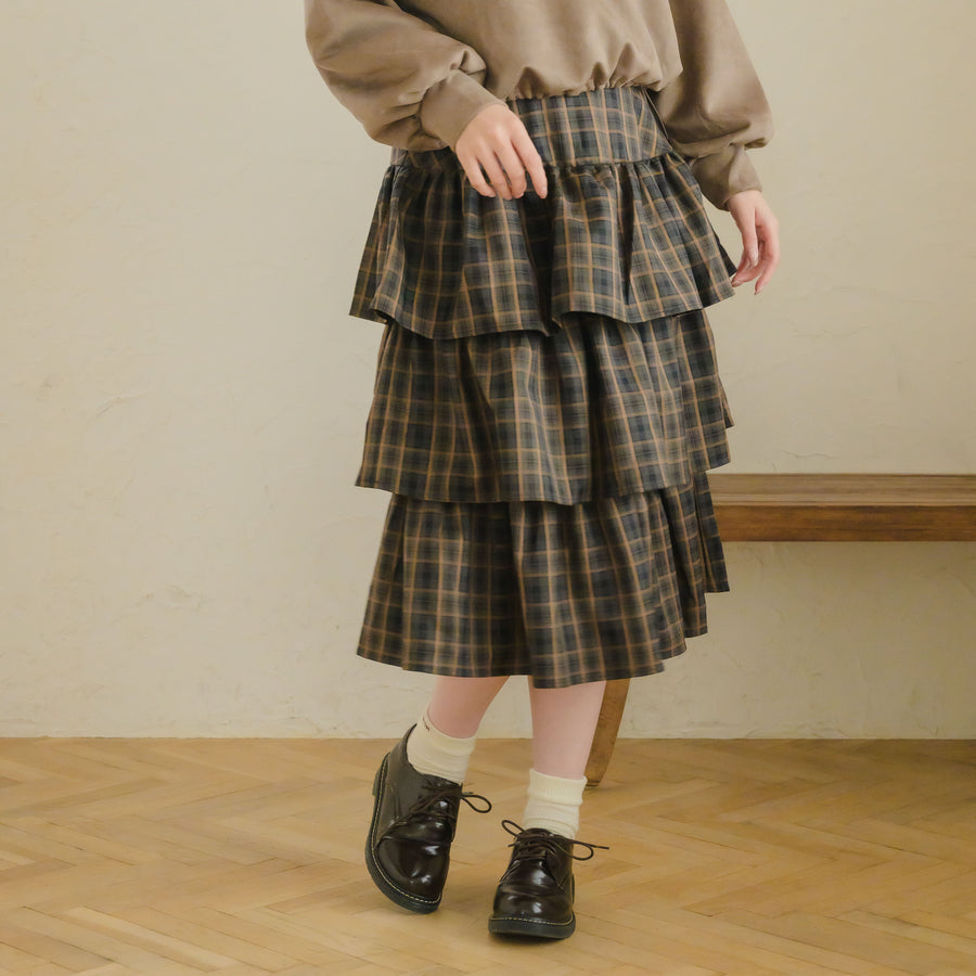 チェックティアードスカート