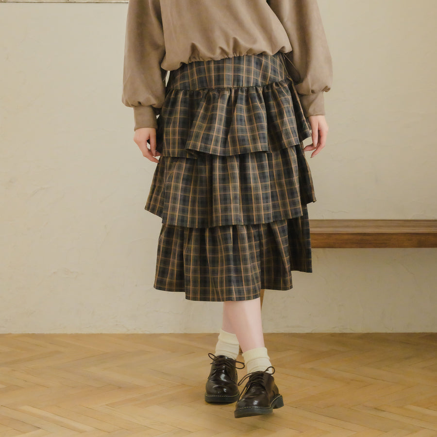 チェックティアードスカート