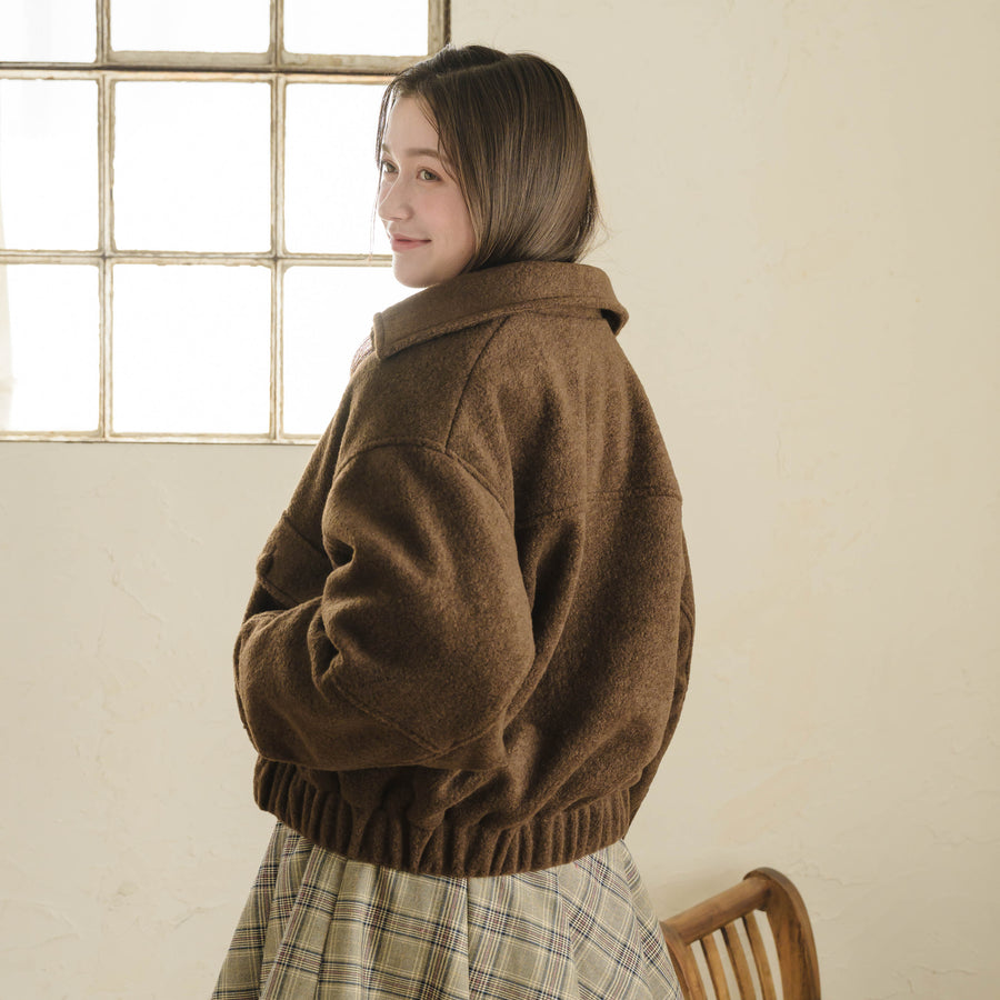 くるみボタンシャギージャケット