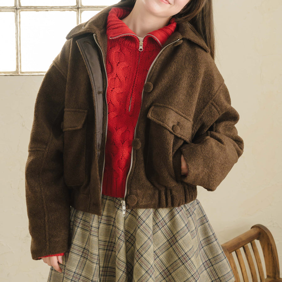 くるみボタンシャギージャケット