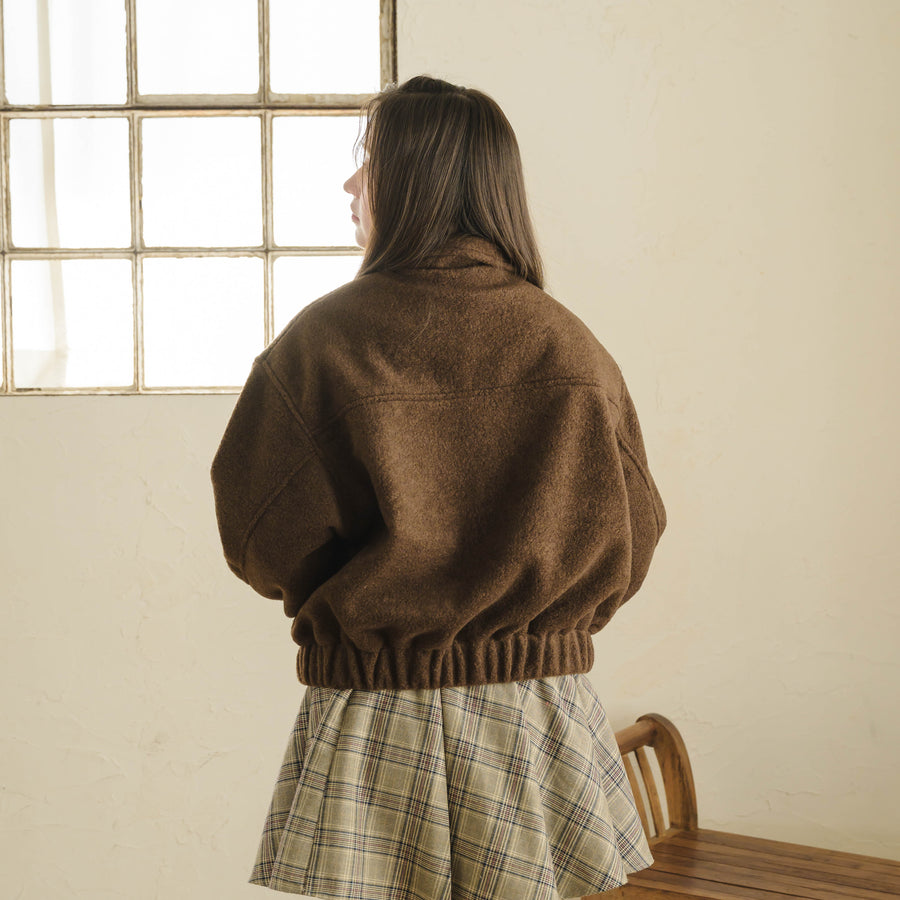 くるみボタンシャギージャケット