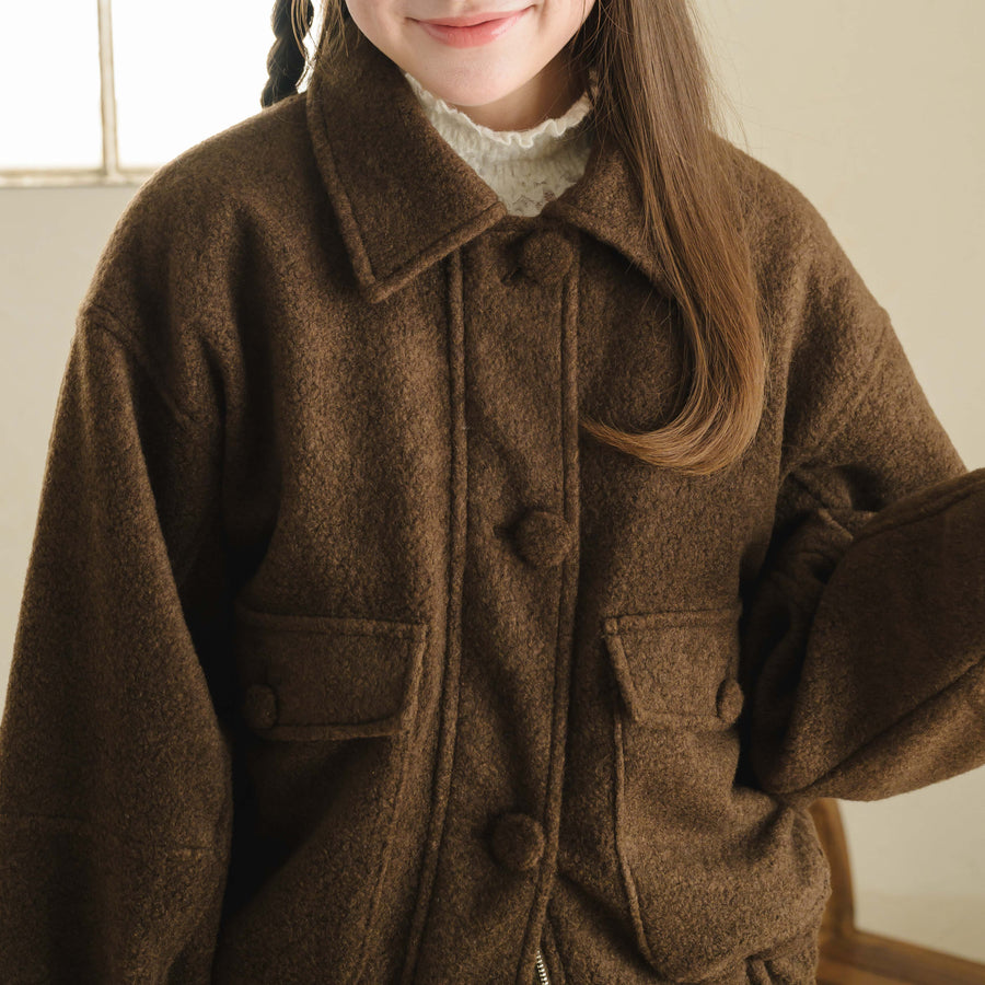 くるみボタンシャギージャケット