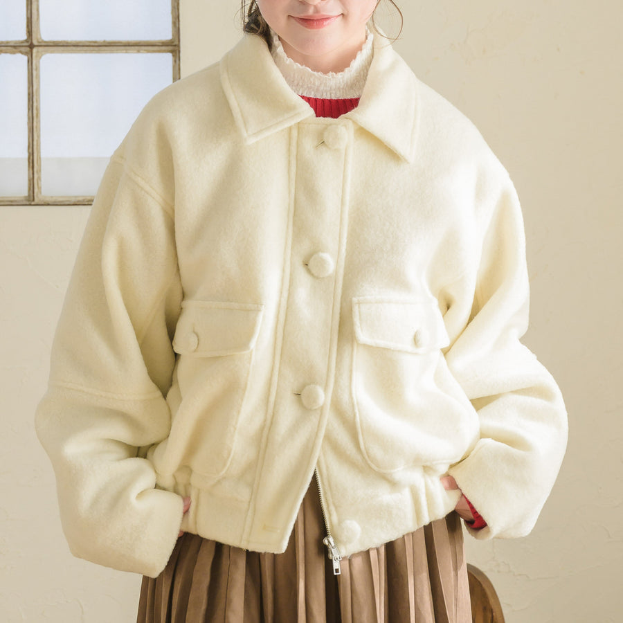 くるみボタンシャギージャケット