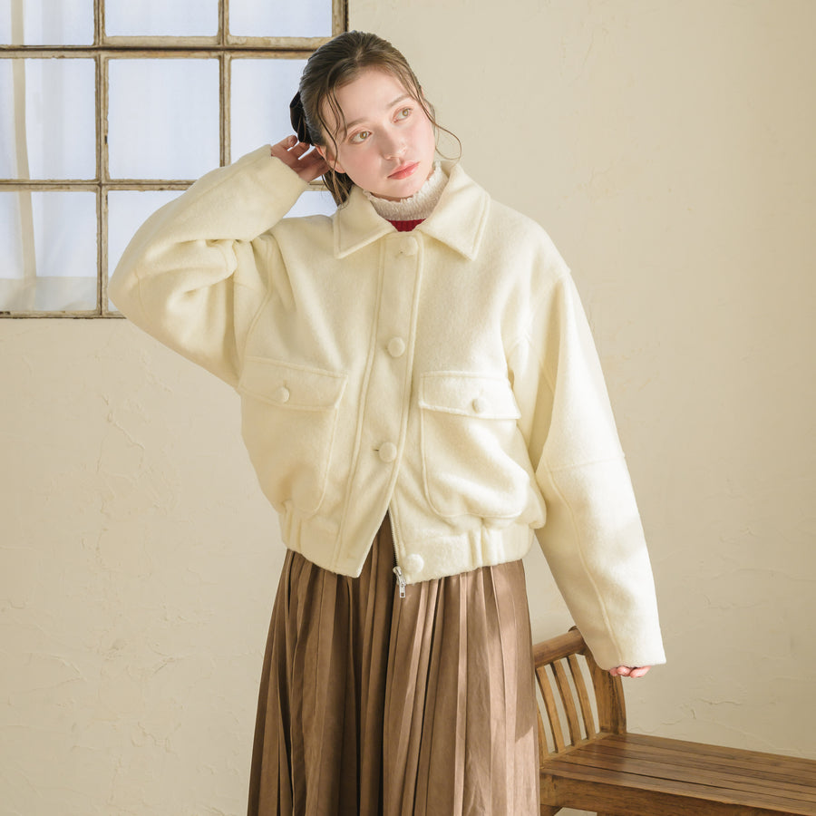 くるみボタンシャギージャケット