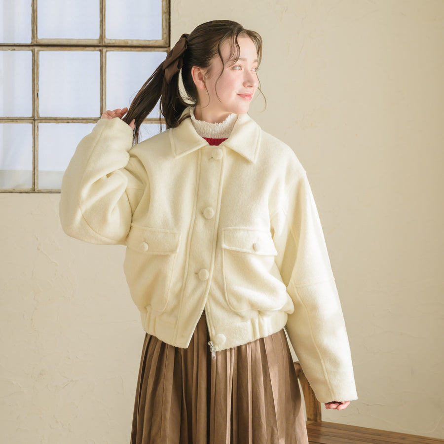 くるみボタンシャギージャケット