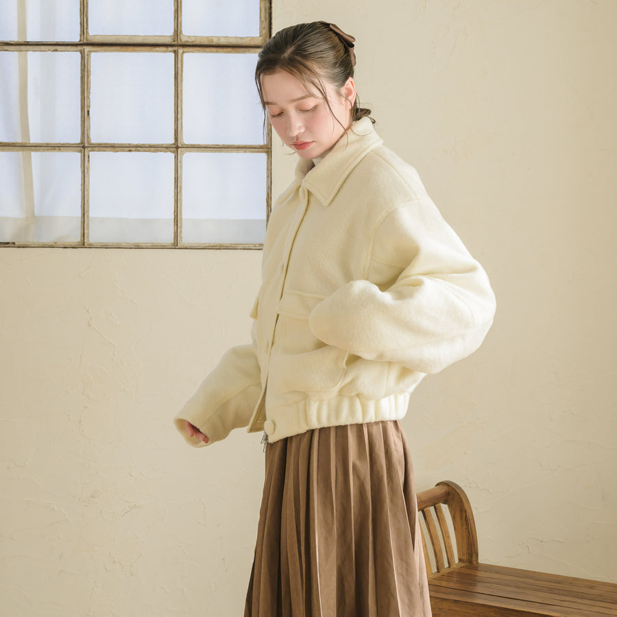 くるみボタンシャギージャケット