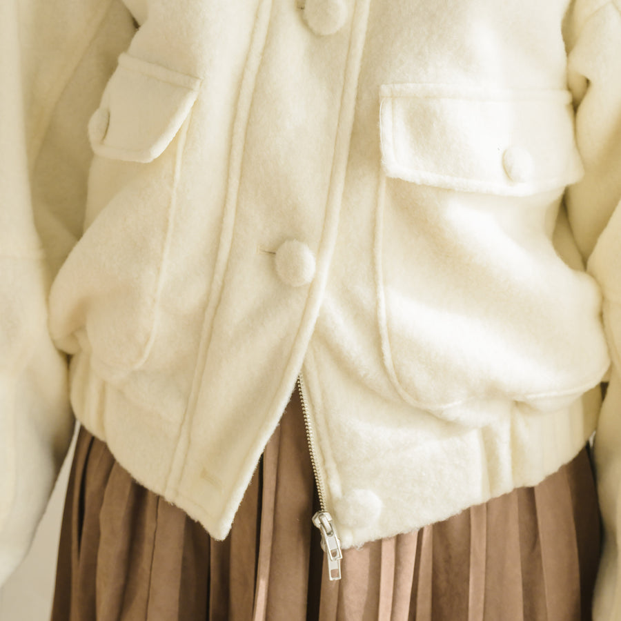 くるみボタンシャギージャケット