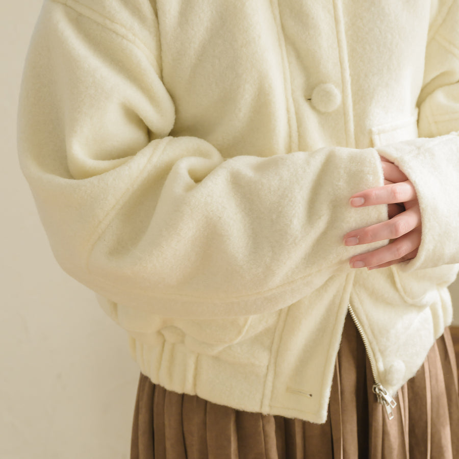 くるみボタンシャギージャケット