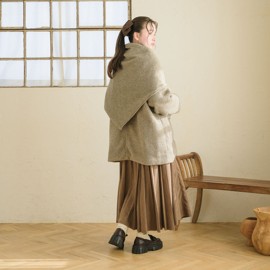 ショール付きステンカラーコート