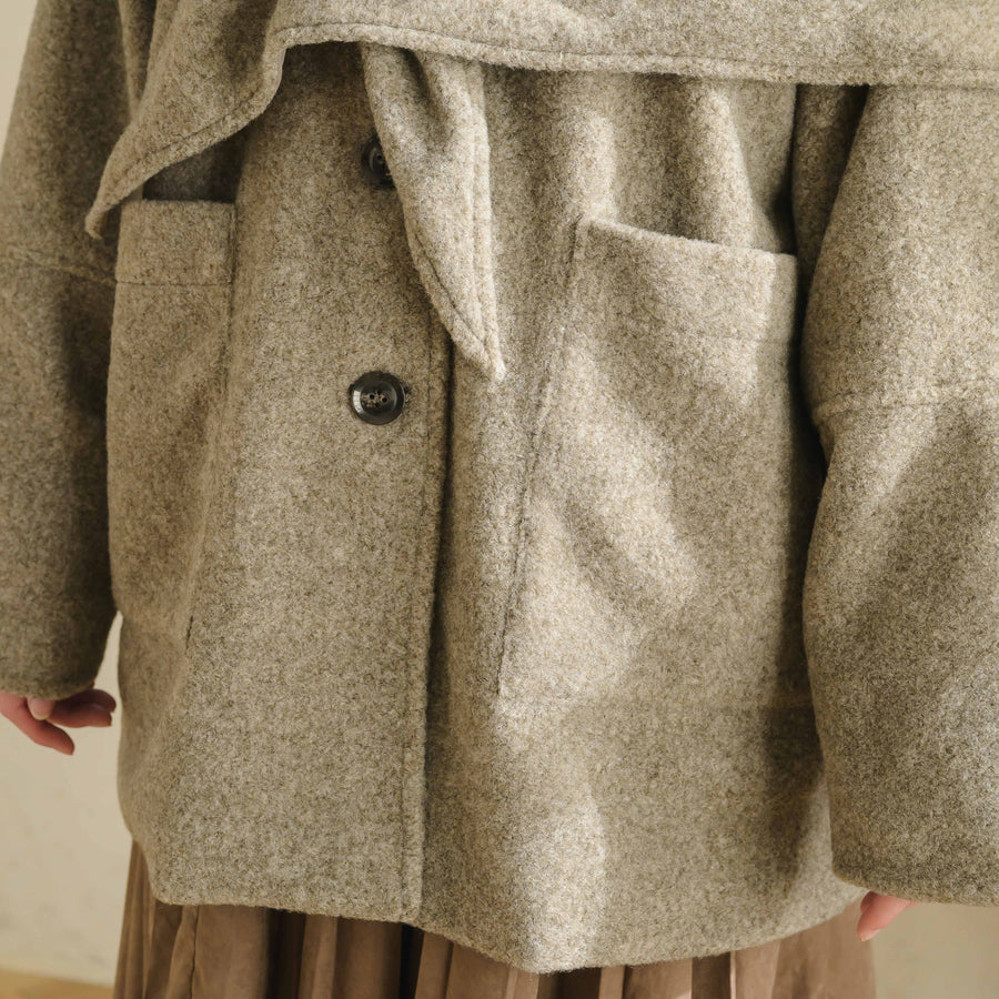 ショール付きステンカラーコート