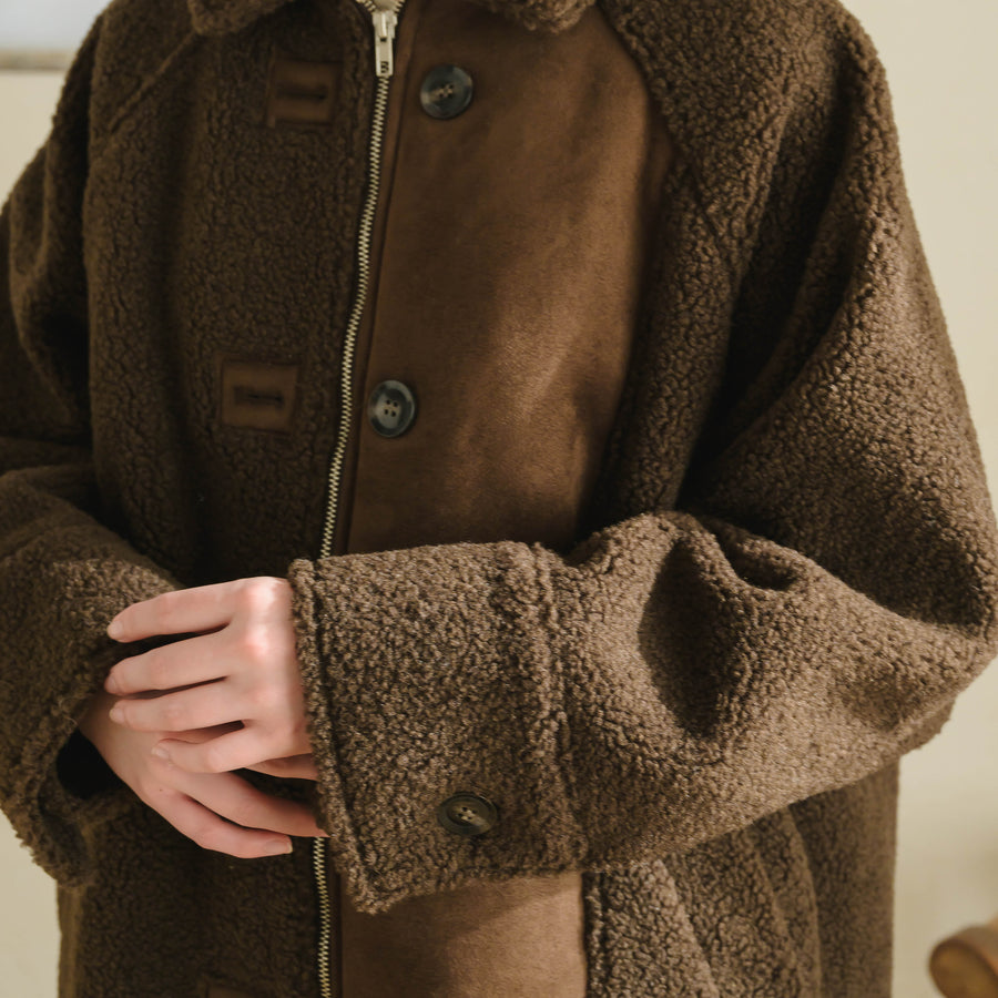 フェイクムートンステンカラーコート