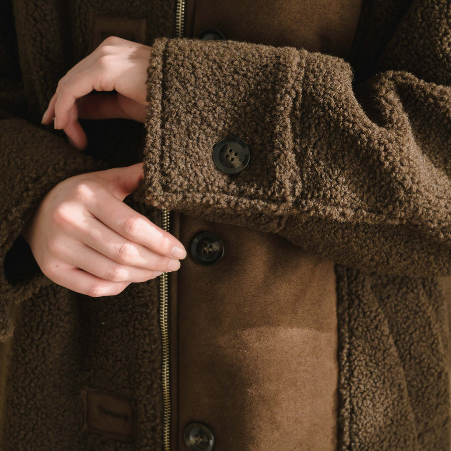フェイクムートンステンカラーコート
