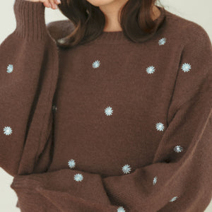 フラワー刺繍スウェット