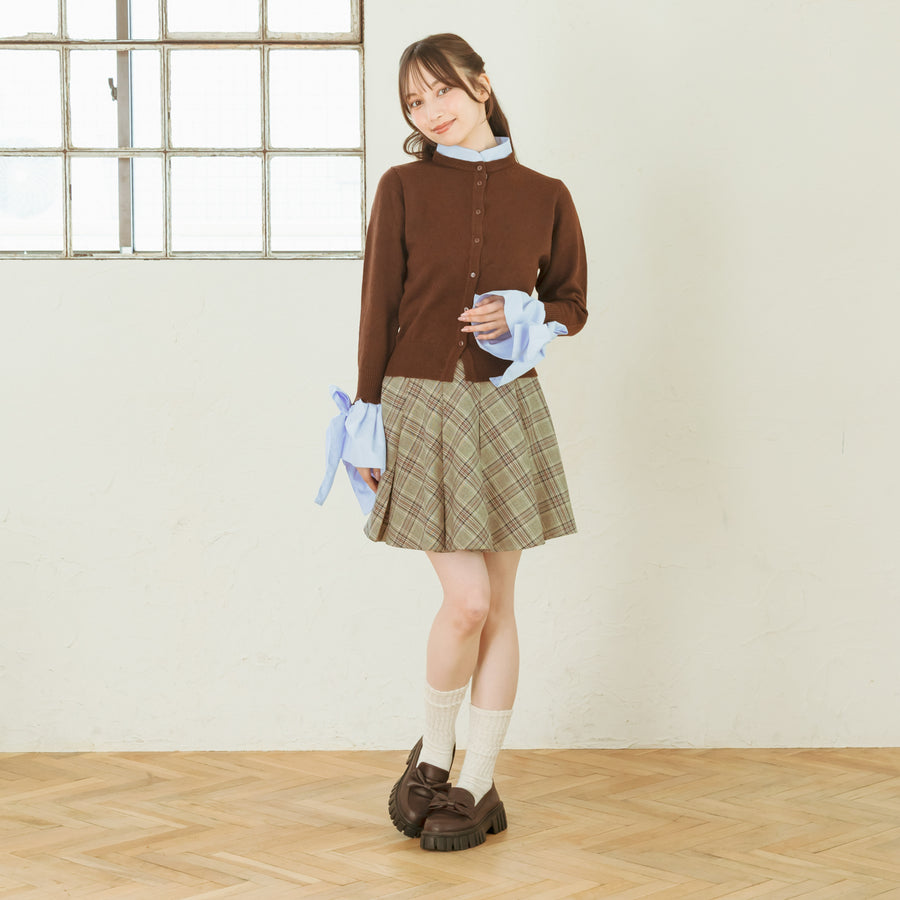 リボンシャツカーディガン