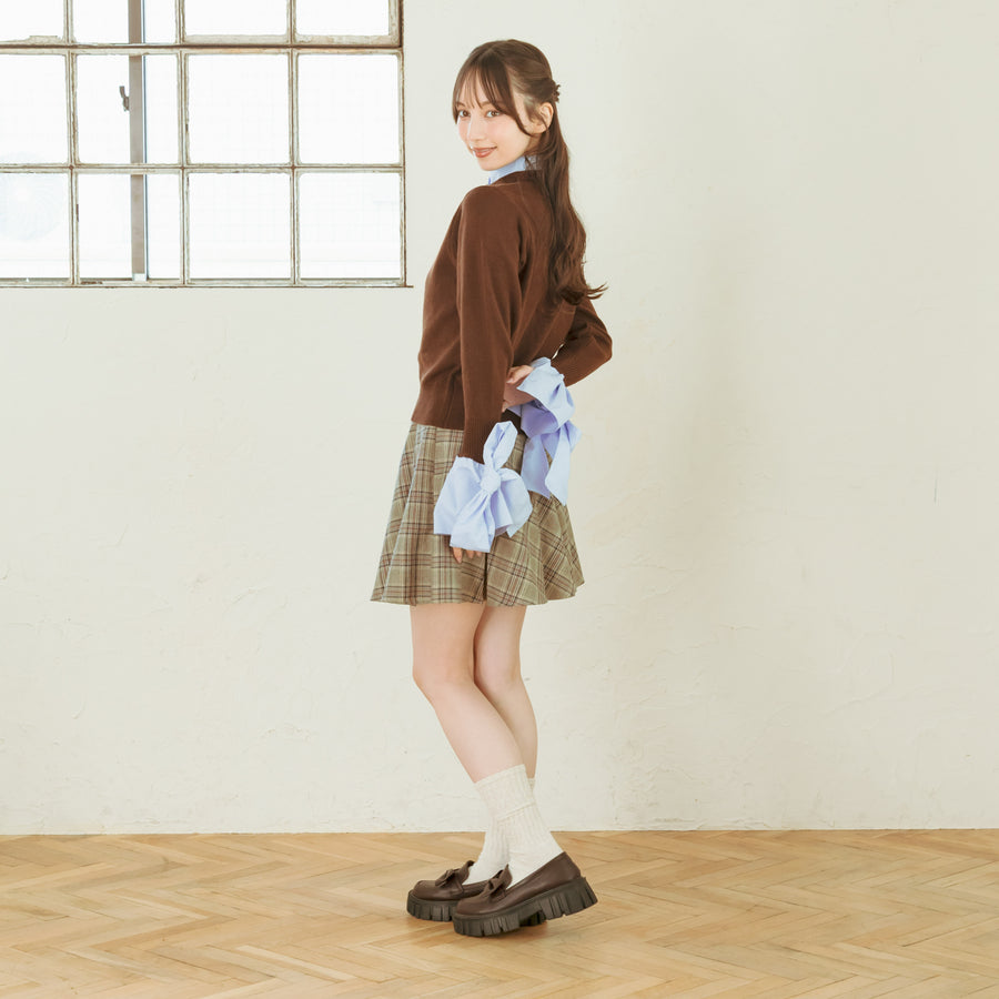 リボンシャツカーディガン