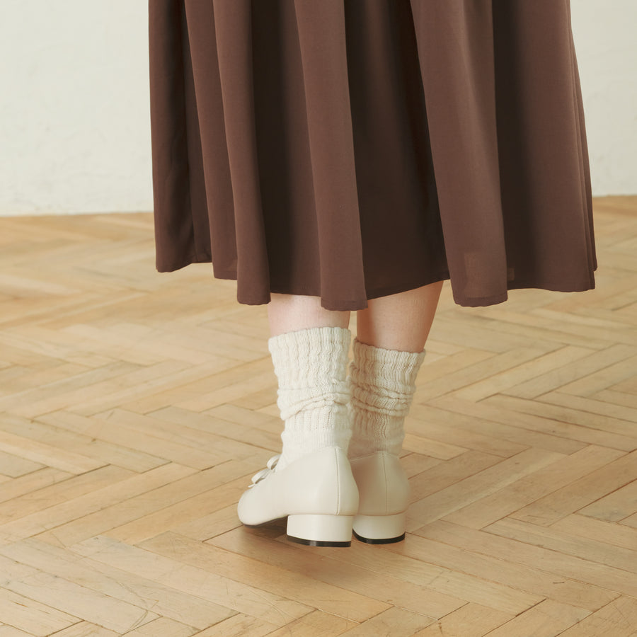 スクエアダブルリボンパンプス